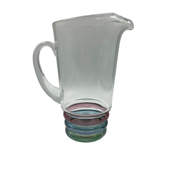 BLOCK Crystal Multicolor Iridescent Rings 10" Pitcher - Picture 1 of 5